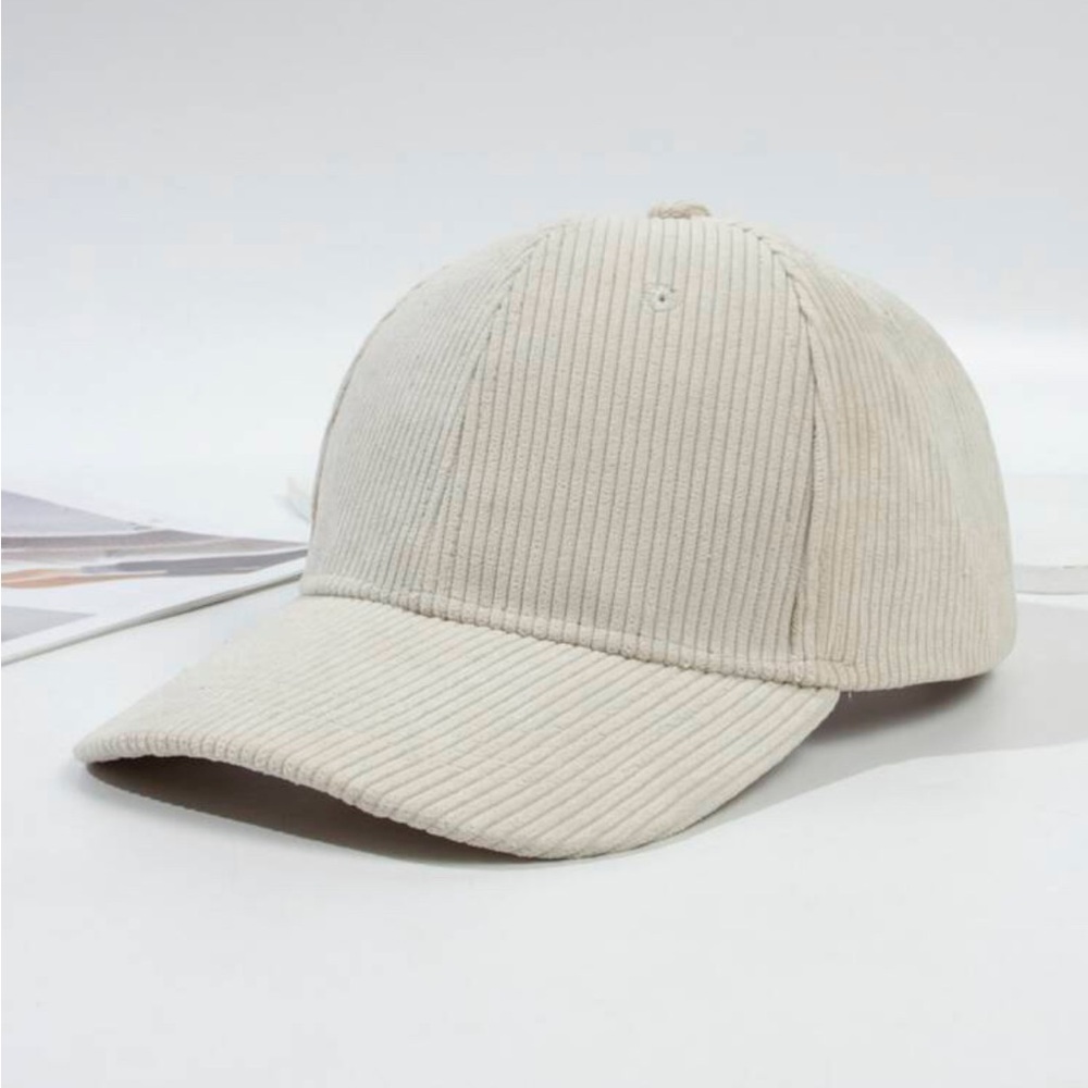NWT Beige Corduroy Baseball Cap Hat